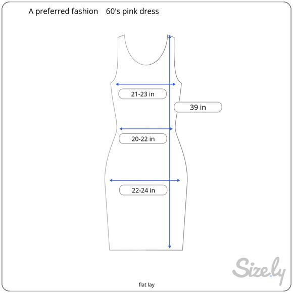 Vintage 60's Sleeveless Shift Dress Pink Striped Trim Neckline Polyester - Picture 7 of 7